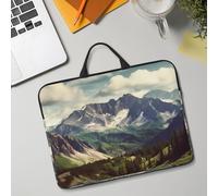 14in Laptop Sleeve Bag, Lightweight Waterproof Laptop Bag Shockproof Soft Carrying Case Mountains Scenery Tablet Travel Cover with Handle for 13-14 Inch Notebook