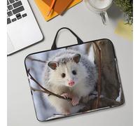 14in Laptop Sleeve Bag, Lightweight Waterproof Laptop Bag Shockproof Soft Carrying Case Opossum in Snow Tablet Travel Cover with Handle for 13-14 Inch Notebook