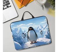 14in Laptop Sleeve Bag, Lightweight Waterproof Laptop Bag Shockproof Soft Carrying Case Penguin Antarctica Ice Tablet Travel Cover with Handle for 13-14 Inch Notebook
