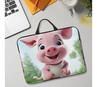 14in Laptop Sleeve Bag, Lightweight Waterproof Laptop Bag Shockproof Soft Carrying Case Pink Little Pig Tablet Travel Cover with Handle for 13-14 Inch Notebook