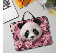 14in Laptop Sleeve Bag, Lightweight Waterproof Laptop Bag Shockproof Soft Carrying Case Pink Panda Tablet Travel Cover with Handle for 13-14 Inch Notebook