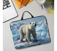 14in Laptop Sleeve Bag, Lightweight Waterproof Laptop Bag Shockproof Soft Carrying Case Polar Bear Ice Tablet Travel Cover with Handle for 13-14 Inch Notebook