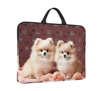 14in Laptop Sleeve Bag, Lightweight Waterproof Laptop Bag Shockproof Soft Carrying Case Pomeranians Puppies and Point Tablet Travel Cover with Handle for 13-14 Inch Notebook