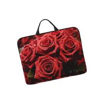 14in Laptop Sleeve Bag, Lightweight Waterproof Laptop Bag Shockproof Soft Carrying Case Red Rose Tablet Travel Cover with Handle for 13-14 Inch Notebook