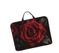 14in Laptop Sleeve Bag, Lightweight Waterproof Laptop Bag Shockproof Soft Carrying Case Red Rose Tablet Travel Cover with Handle for 13-14 Inch Notebook