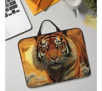 14in Laptop Sleeve Bag, Lightweight Waterproof Laptop Bag Shockproof Soft Carrying Case Rising Sun Tiger Tablet Travel Cover with Handle for 13-14 Inch Notebook