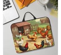 14in Laptop Sleeve Bag, Lightweight Waterproof Laptop Bag Shockproof Soft Carrying Case Roast Chicken Hen Farm Tablet Travel Cover with Handle for 13-14 Inch Notebook