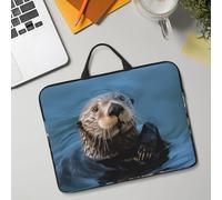 14in Laptop Sleeve Bag, Lightweight Waterproof Laptop Bag Shockproof Soft Carrying Case Sea Otter Tablet Travel Cover with Handle for 13-14 Inch Notebook