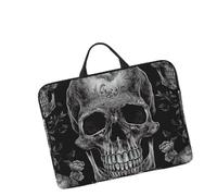 14in Laptop Sleeve Bag, Lightweight Waterproof Laptop Bag Shockproof Soft Carrying Case Skull Skeleton Tablet Travel Cover with Handle for 13-14 Inch Notebook