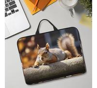 14in Laptop Sleeve Bag, Lightweight Waterproof Laptop Bag Shockproof Soft Carrying Case Squirrel Just Laying Tablet Travel Cover with Handle for 13-14 Inch Notebook