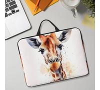 14in Laptop Sleeve Bag, Lightweight Waterproof Laptop Bag Shockproof Soft Carrying Case Stylish Animal Watercolor Giraffe Tablet Travel Cover with Handle for 13-14 Inch Notebook