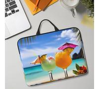 14in Laptop Sleeve Bag, Lightweight Waterproof Laptop Bag Shockproof Soft Carrying Case Tropical Beach Drink Tablet Travel Cover with Handle for 13-14 Inch Notebook