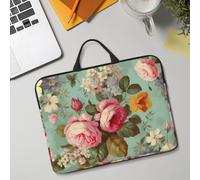 14in Laptop Sleeve Bag, Lightweight Waterproof Laptop Bag Shockproof Soft Carrying Case Vintage Floral Flowers Tablet Travel Cover with Handle for 13-14 Inch Notebook