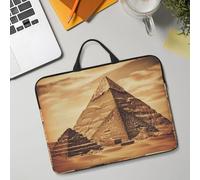14in Laptop Sleeve Bag, Lightweight Waterproof Laptop Bag Shockproof Soft Carrying Case Vintage Great Egyptian Pyramid Tablet Travel Cover with Handle for 13-14 Inch Notebook