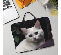 14in Laptop Sleeve Bag, Lightweight Waterproof Laptop Bag Shockproof Soft Carrying Case White Cat Tablet Travel Cover with Handle for 13-14 Inch Notebook
