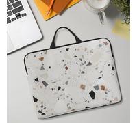 14in Laptop Sleeve Bag, Lightweight Waterproof Laptop Bag Shockproof Soft Carrying Case White Terrazzo Tablet Travel Cover with Handle for 13-14 Inch Notebook