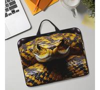 14in Laptop Sleeve Bag, Lightweight Waterproof Laptop Bag Shockproof Soft Carrying Case Yellow Snake Tablet Travel Cover with Handle for 13-14 Inch Notebook