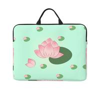 14in Laptop Sleeve Bag, Lotus Flowers Waiting to Bloom Print Shockproof Notebook Case, Briefcase Carrying Tablet Cover Accessory