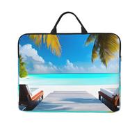 14in Maldives Holidays Print Laptop Case Sleeve Bag, Portable Briefcase for Business Travel, Commuting, and Tourism