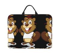 14in Naughty Beaver Print Laptop Case Sleeve Bag - Travel-Friendly Accessory for Business, and Everyday Use