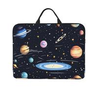 14in Octagon Building Print Laptop Case Sleeve Bag, Portable Briefcase for Business Travel, Commuting, and Tourism, The Solar Family, One Size