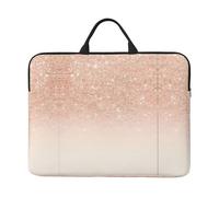 14in Rose Gold Faux Glitter Print Laptop Case Sleeve Bag - Travel-Friendly Accessory for Business, and Everyday Use