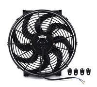 14in Slim Universal Radiator Cooling Fan Kit, 12V 90W Electric Fan Mounting, Push Pull Design - Low Noise, High Airflow, Easy Installation for Trucks and SUVs