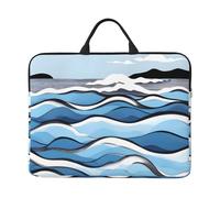14in Waves lapping at the rocks Print Laptop Case Sleeve Bag, Portable Briefcase for Business Travel, Commuting, and Tourism