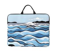 14in Waves Lapping at The Rocks Print Laptop Case Sleeve Bag - Travel-Friendly Accessory for Business, and Everyday Use