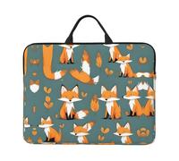 14in Yellow Fox Print Laptop Case Sleeve Bag - Travel-Friendly Accessory for Business, and Everyday Use