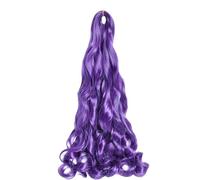 14inch 150g Synthetic French Curly Crochet Braids Hair Spiral Curls Bulk Hair Extension Loose Wave Ombre(D Purple)
