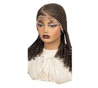 14inch Short Braided Wigs Synthetic Full Lace Kontless Braided Wigs for Black Women(1B-30)