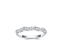 14K Gold Anniversary Rings, Half Eternity White Gold Engagement Bands Lab Grown Diamond Promise Ring for Her Size V 1/2