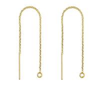 14K Gold Filled Cable Chain Ear Earring Threader w/Open Ring, Width 1.2mm, Length 80mm