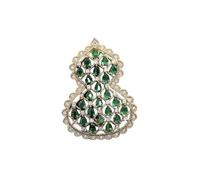 14k Gold Handmade Moissanite Gourd Brooch, Cheongsam Dress with Autumn and Winter Coats Wearing a Fulu Gourd Brooch, Ideal Gift for Her, Birthday Gift