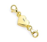 14K Gold Heart Magnetic Necklace Clasps and Closures 925 Sterling Silver Double Lobster Clasp Magnetic Jewelry Clasps for Necklaces