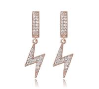 14K Gold Lightning Densely Set Earrings, Moissanite Pendant Earrings, A Radiant Present for Anniversaries or Moments Worth Remembering