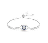 14K Gold Moissanite Evil Eye Dainty Hollow Sapphire Devil Eye Extendable Bracelet Fashion Bracelet Jewelry Gift for Her, Adjustable, Gold, Moissanite