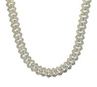 14K Gold Over S925 19mm Rectangular Chain with Emerald-Cut Moissanite - A Blend of Ruggedness and Elegance. Beautiful for the Stylish, Man
