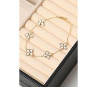 14K Gold Plated and Mother of Pearl Clover Bracelet Jon Richard Gold One Size