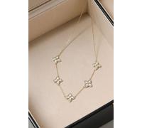14K Gold Plated and Mother of Pearl Clover Necklace Jon Richard Gold One Size