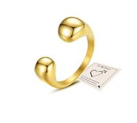 14K Gold Plated Chunky Statement Ring, Adjustable Open Wide Band Rings Stackable Hug Rings Gold Jewellery Gifts for Birthday Anniversary Weddings Promise, Hug Ring