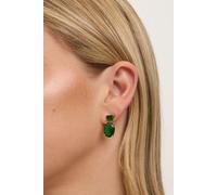 14K Gold Plated Crystal and Emerald Drop Earrings Jon Richard Gold One Size