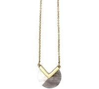 14k Gold Plated Gemstone Jewellery - Mother of Pearl Rose Quartz - Necklace or Earrings (as chosen) Gift Boxed ('Twilight' Silver Grey Circle Necklace)