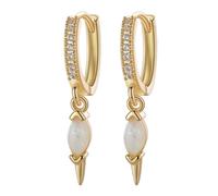 14K gold-plated opal stud earrings: European and American light luxury style, niche design, INS earrings for women as a gift.