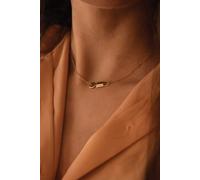 14K Gold Plated Silver Lock & Key Necklace Elk & Bloom Gold One Size