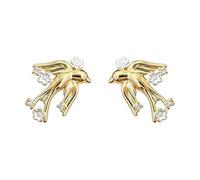 14K Gold Plated Swallow Bird Stud Earrings for Woman, Minimalist Animal Earring, Forest Style Jewelry for Daily Casual or Outdoor Wear