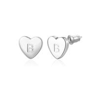 14K Gold Plated Tiny Heart Initial Stud Earrings for Girls Birthday Gifts | Silver Gold Plated Hypoallergenic Letter A-Z Earrings Christmas Party Jewelry for Women Kids Mum Daughter Sister Friend Lover