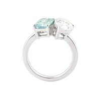 14K Gold Promise Rings for Women, Wedding Engagement Ring White Gold Rectangle And Water Drop with Moissanite Band Silver for Proposal Size Q 1/2