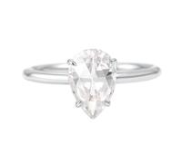 14K Gold Promise Rings, Rings Women Diamond Simple Band 585 White Gold for Fiancée Size W 1/2